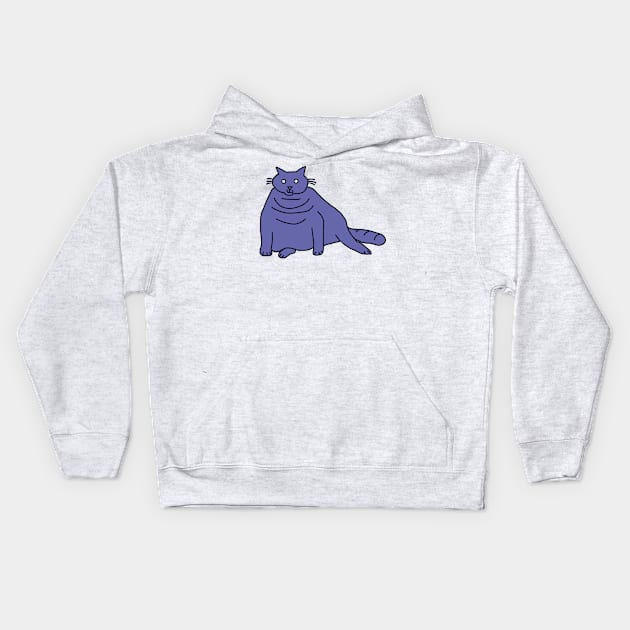 Very Peri Periwinkle Blue Chonk Cat Color of the Year 2022 Kids Hoodie by ellenhenryart